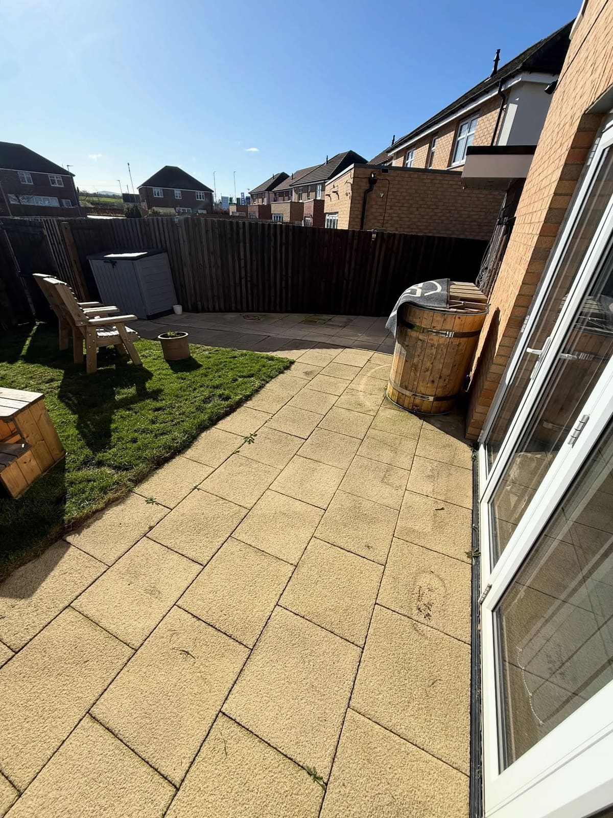 The patio from the back door